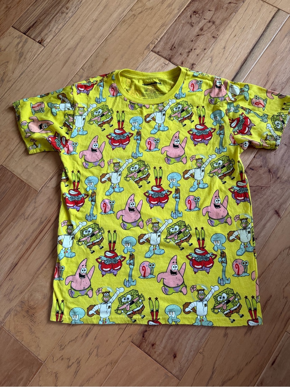 Nickelodeon SpongeBob All-Over Character Short Sleeve Tee - Yellow